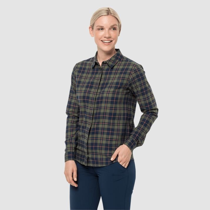 Jack Wolfskin Womens Carson Long Sleeve Shirt Navy 856471IXV